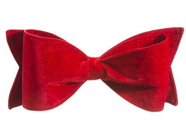 8"W X 20"L Velvet Bow Ornament Red XN6934-RE