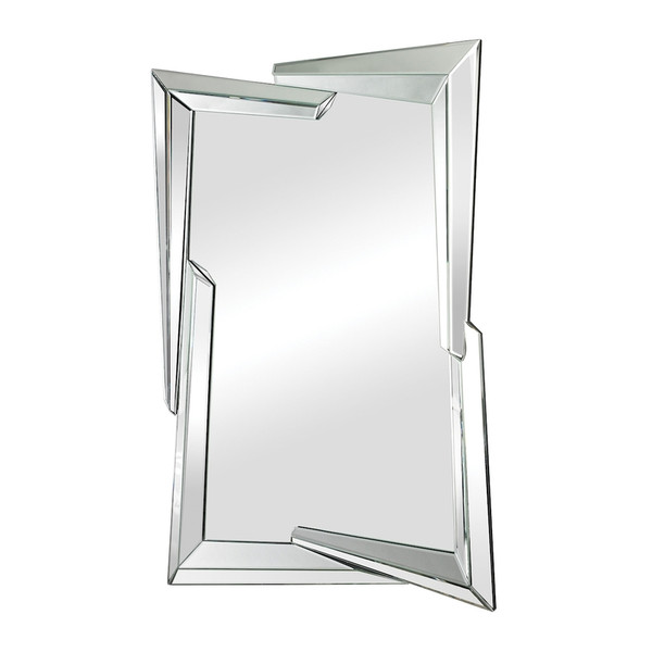 Juxtaposed Angles Clear Beveled Edge Glass Mirror 114-65 By Sterling