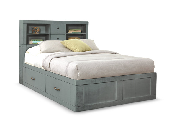 Ranch House Full Captains Bookcase Storage Bed 2319Lb-Sf By Sunny