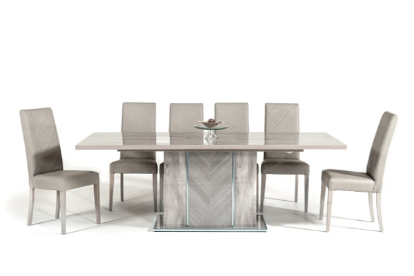 Nova Domus Alexa Italian Modern Grey Extendable Dining Table