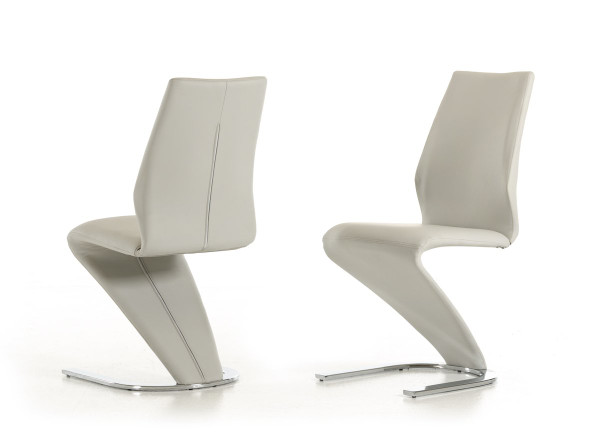 Penn - Modern Light Grey Leatherette Dining Chair (Set Of 2)