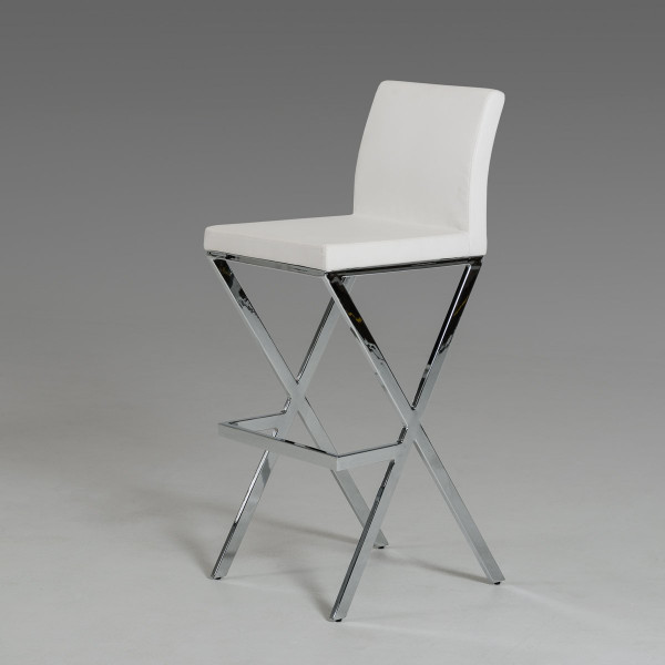 Dean - Modern White Leatherette Bar Stool (Set Of 2)