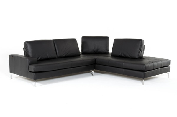 Estro Salotti Voyager Modern Black Leather Sectional Sofa