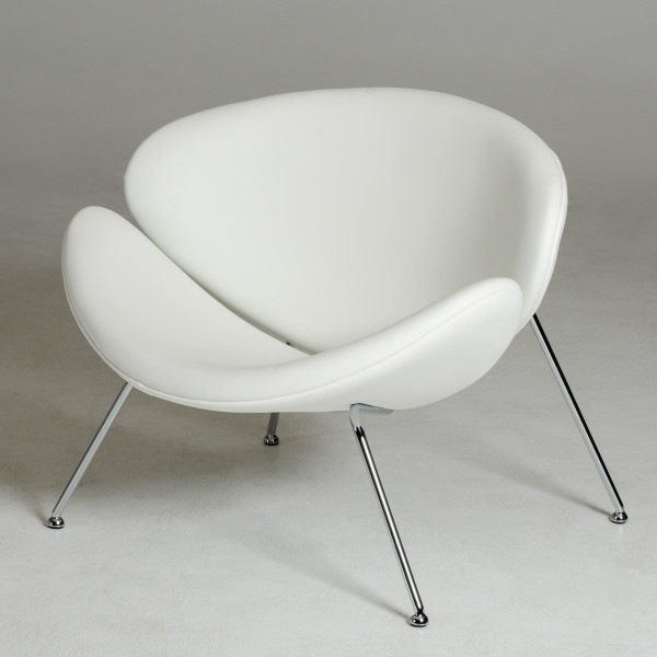 Modrest Anais Contemporary White Leatherette Accent Chair