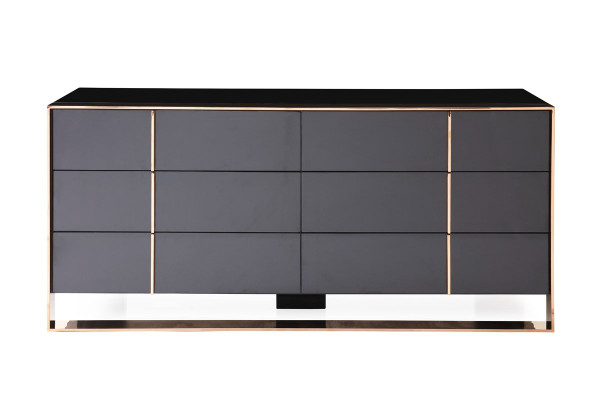 Nova Domus Cartier Modern Black & Brushed Bronze Dresser