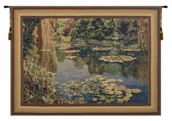 Lake Giverny With Border Belgian Tapestry Wall Art WW-1668-2439