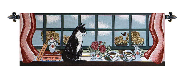 Cat Keeping Watch Italian Tapestry WW-3223-5185