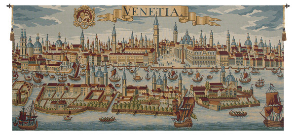 Venice Ancient Map Italian Tapestry WW-3805-5261