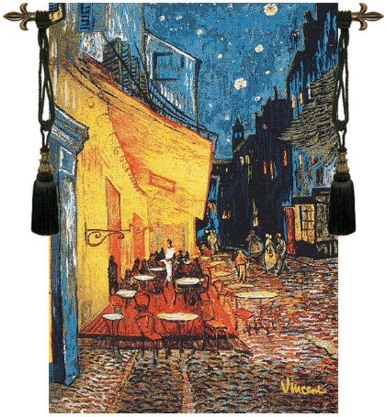 Cafe Terrace At Night By Van Gogh European Tapestry WW-5238-7254
