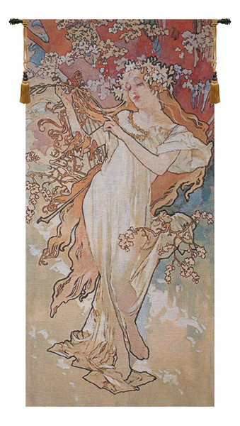 Spring Mucha Belgian Tapestry Wall Art WW-5335-7380