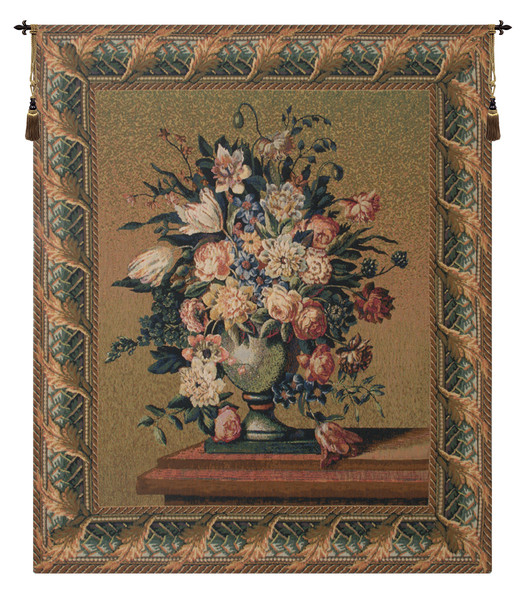 Breughel's Vase Green Belgian Tapestry Wall Art WW-5728-7999