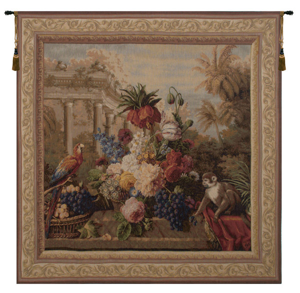 Bouquet Exotique With Monkey French Tapestry WW-667-1085