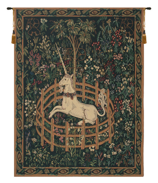 Unicorn In Captivity II (With Border) Tapestry Wholesale WW-6862-9490