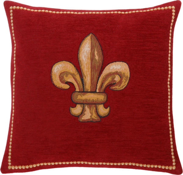 Fleurs De Lys Rouge French Cushion WW-7816-10885