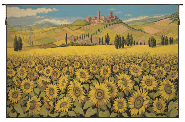 Tuscan Sunflower Landscape Italian Tapestry WW-8307-15392