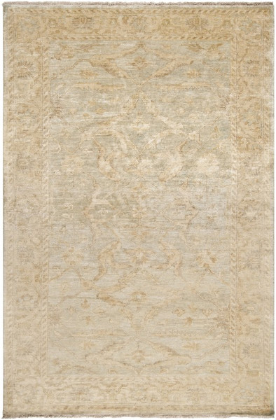 Surya Hillcrest Hand Knotted White Rug HIL-9010 - 5'6" x 8'6"