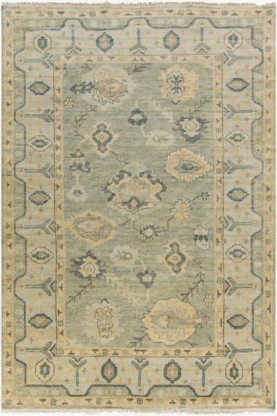 Surya Hillcrest Hand Knotted Green Rug HIL-9017 - 3'6" x 5'6"