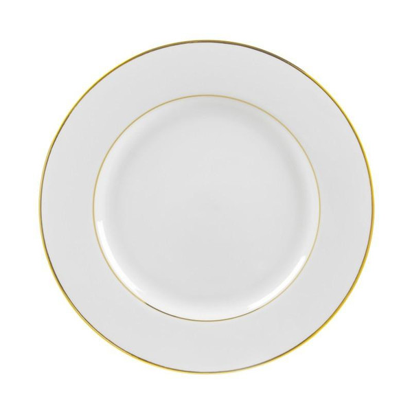 10 Strawberry Street Gold Double Line 9.13" Dinner Plates- Pack Of 24 GLD0002