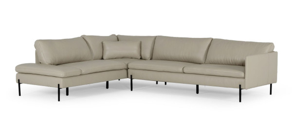 VGKKKF.1061Z-GRY-LAF-SECT Divani Casa Sherry - Modern Grey Laf Chaise Leather Sectional Sofa By VIG