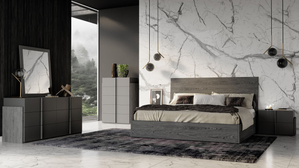 VGACLUCIA-SET Nova Domus Lucia - Italian Modern Matte Grey / Elm Grey Bedroom Set By VIG