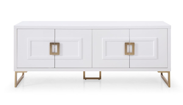 VGVCG9111-WHT-BUF Modrest Leah - Contemporary White High Gloss & Champagne Gold Buffet By VIG