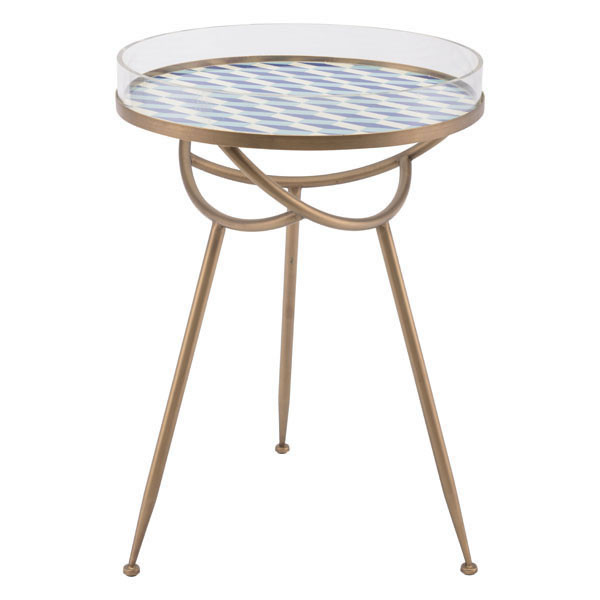 Homeroots 19.7" X 19.7" X 27.6" Gold Metal Round Table 296016