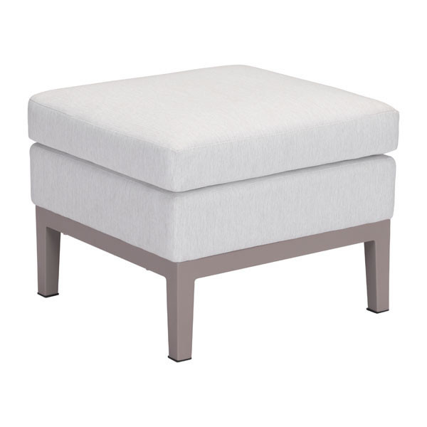 Homeroots 22.6" X 22.6" X 18.5" Champagne White Ottoman 296125