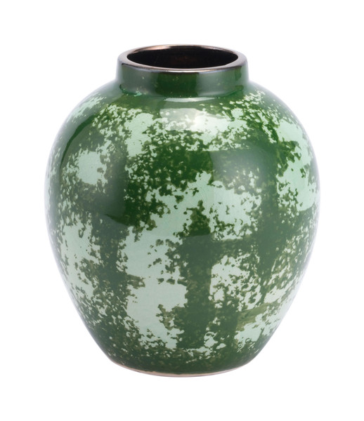 Homeroots 7.1" X 7.1" X 7.9" Green, Ceramic, Small Vase 364873