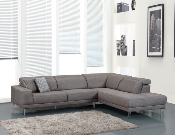 Homeroots 117" X 50" X 30" Gray Raf Sectional 366229