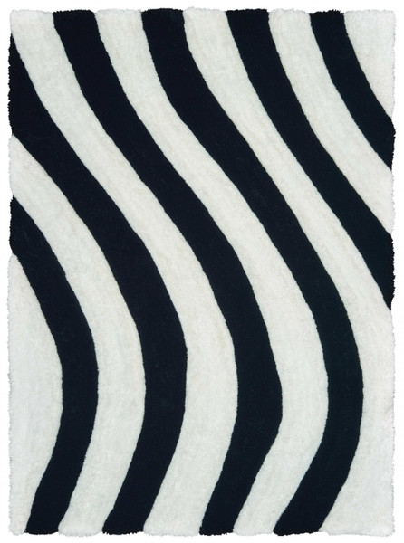 Homeroots 22" X 26" Black Polyester Accent Rug 369205