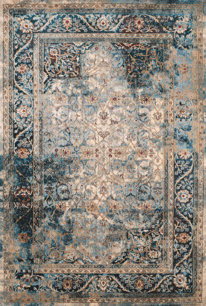 Homeroots 22" X 36" Cerulean Olefin / Polyester Accent Rug 369437
