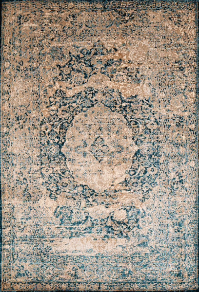 Homeroots 63" X 86" Cerulean Olefin / Polyester Area Rug 369490