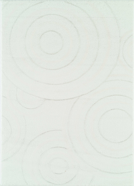 Homeroots 94" X 126" White Polyester / Olefin Oversize Rug 370016