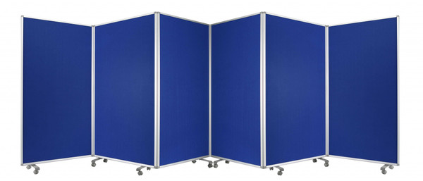 Homeroots 212" X 1" X 71" Blue, Metal, 6 Panel, Screen 370384
