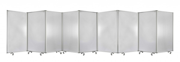 Homeroots 318" X 1" X 71" Clear, Metal, 9 Panel, Resilient Screen 370389