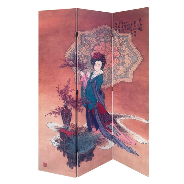 Homeroots 6' Asian Dynasty Canvas Room Divider Screen 370394