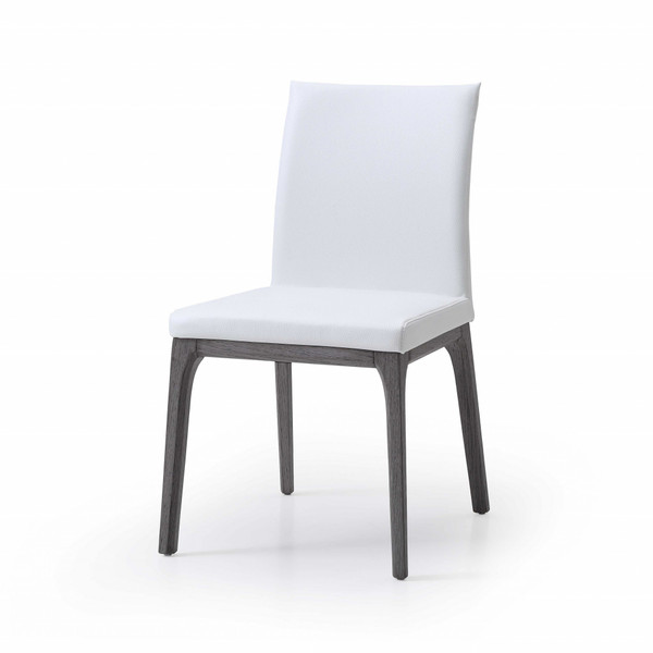 Homeroots 20" X 23" X 35" White Faux Leather / Metal Dining Chair 370659