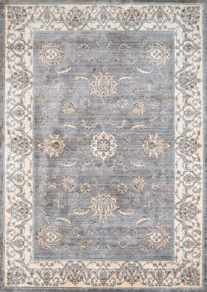 Homeroots 94" X 126" Blue / Grey Polyester Oversize Rug 371717