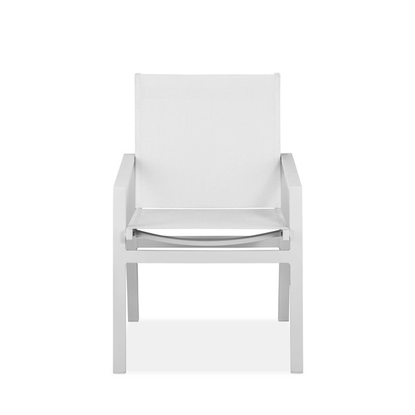 Homeroots 22" X 24" X 34" White Aluminum Dining Armed Chair 372189