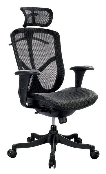 Homeroots 26" X 27.5" X 46" Black Mesh High Tilt Chair 372370