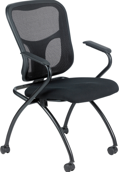 Homeroots 24" X 24.5" X 37.5" 5807 Black Mesh / Fabric Guest Chair 372427