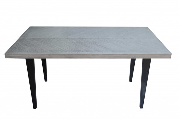Homeroots 38" X 72" X 36" Black Acacia Top Metal Rectangle Counter Height Dining Table 373015