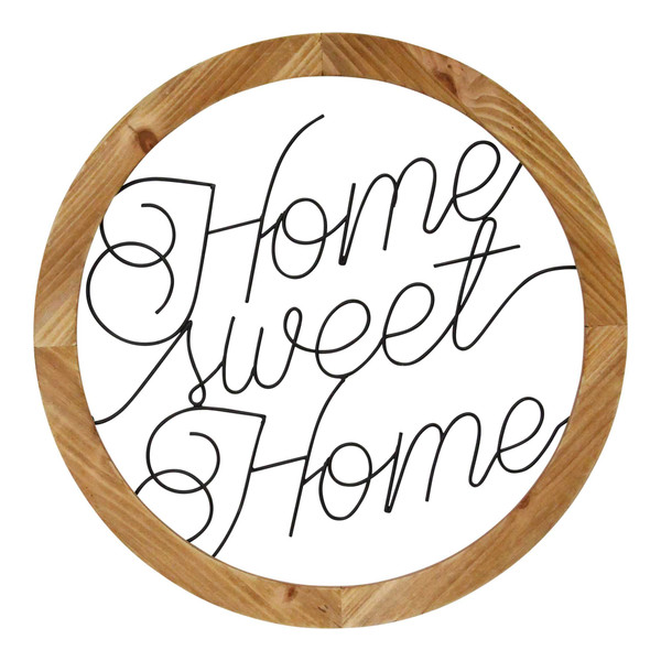 Homeroots Black "Home Sweet Home" Wood And Metal Wall Decor 373305