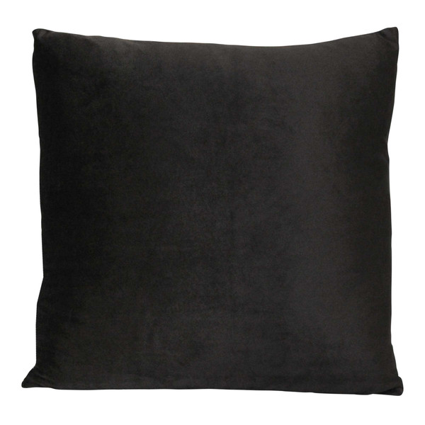 Homeroots Black Textured Velvet Square Pillow 373347