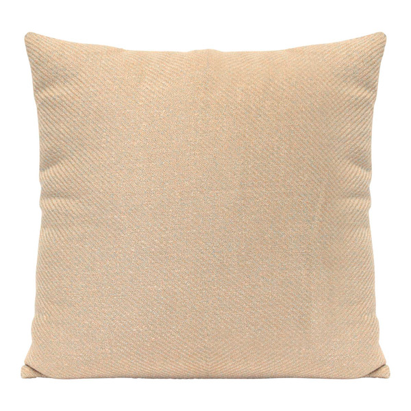 Homeroots Sand Beige Tweed Textured Velvet Square Pillow 373355