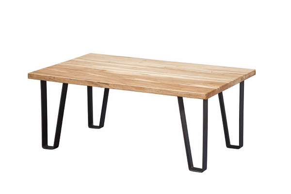 Homeroots Natural Maple And Black Steel Coffee Table 373952