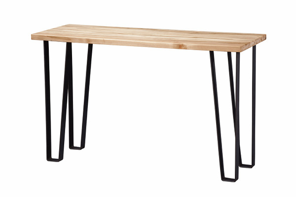 Homeroots Natural Maple And Black Steel Sofa Table 373953