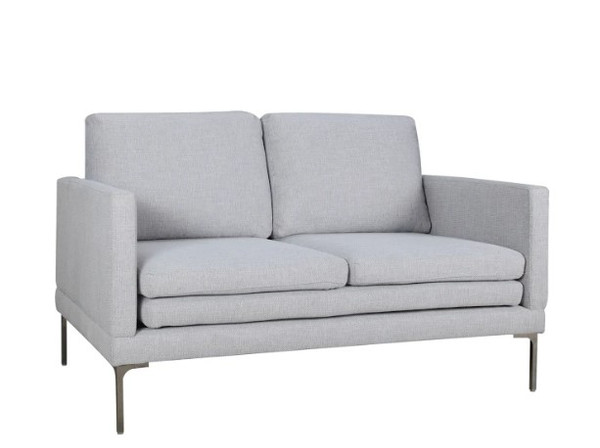 Homeroots 60" X 36" X 34" Silver Polyester Loveseat 374009