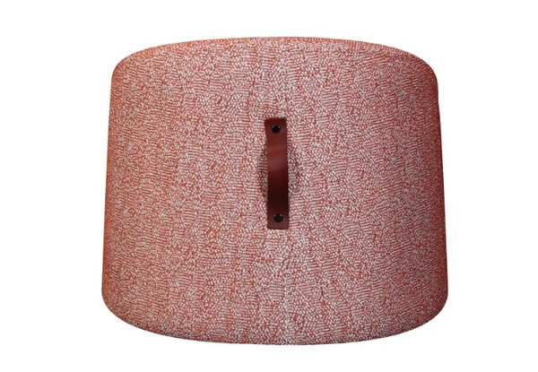 Homeroots Modern Red Fabric Upholstered Pouf 374020