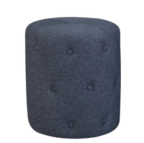 Homeroots Modern Blue Tufted Fabric Upholstered Pouf 374029